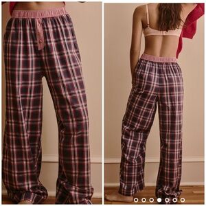 Anthropologie Plaid Pajama Pants - Pink and Blue